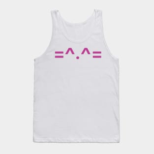 Cat Emoticon Pink Tank Top